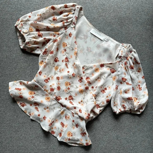 ASTR Floral Peplum Blouse Top XS - Picture 1 of 6